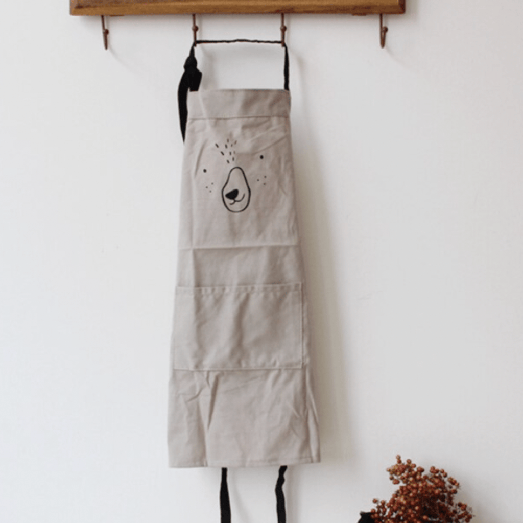 cute kids apron with bear face