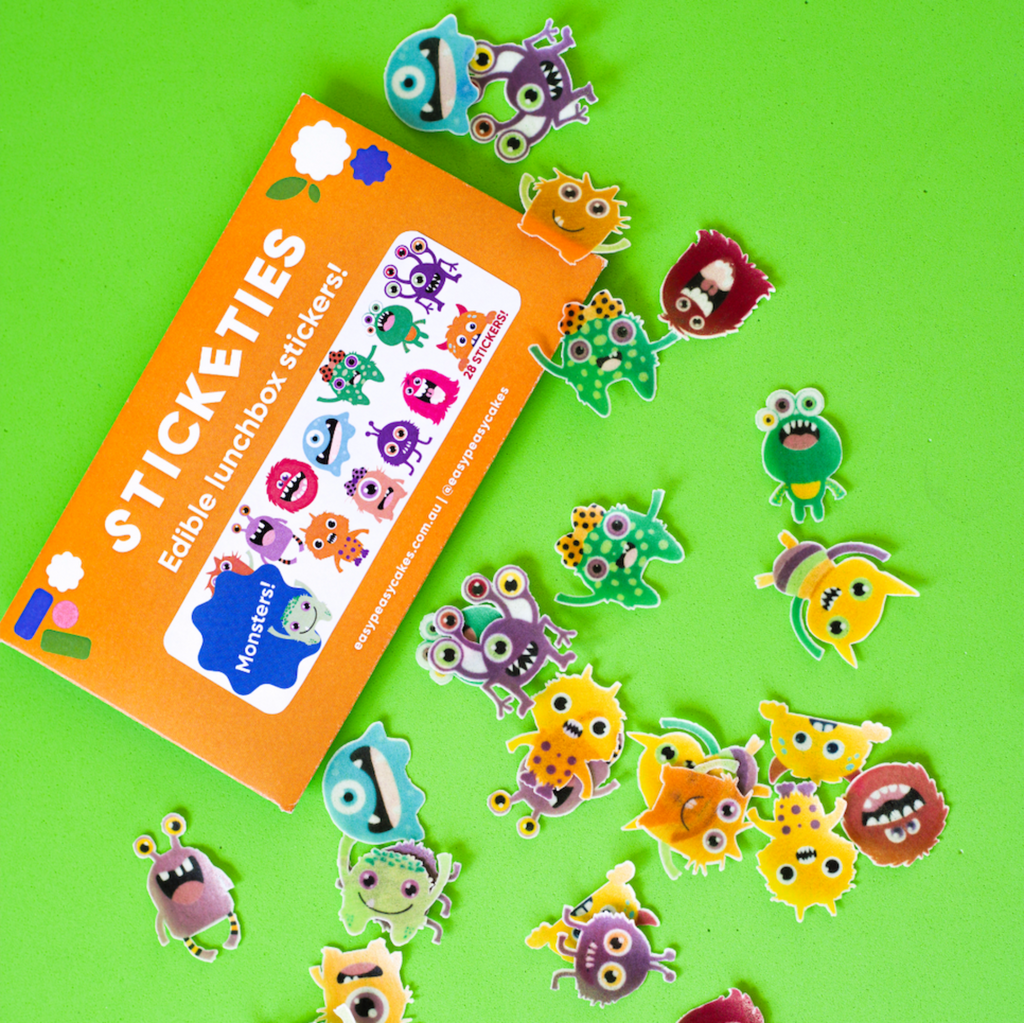 Monster themed Sticketies with fun colourful eco friendly packaging