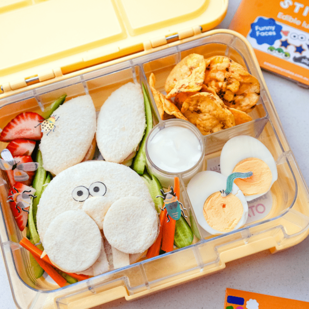 Sticketies. Sugar free, gluten free and taste free stickers that easily make kids lunchboxes fun