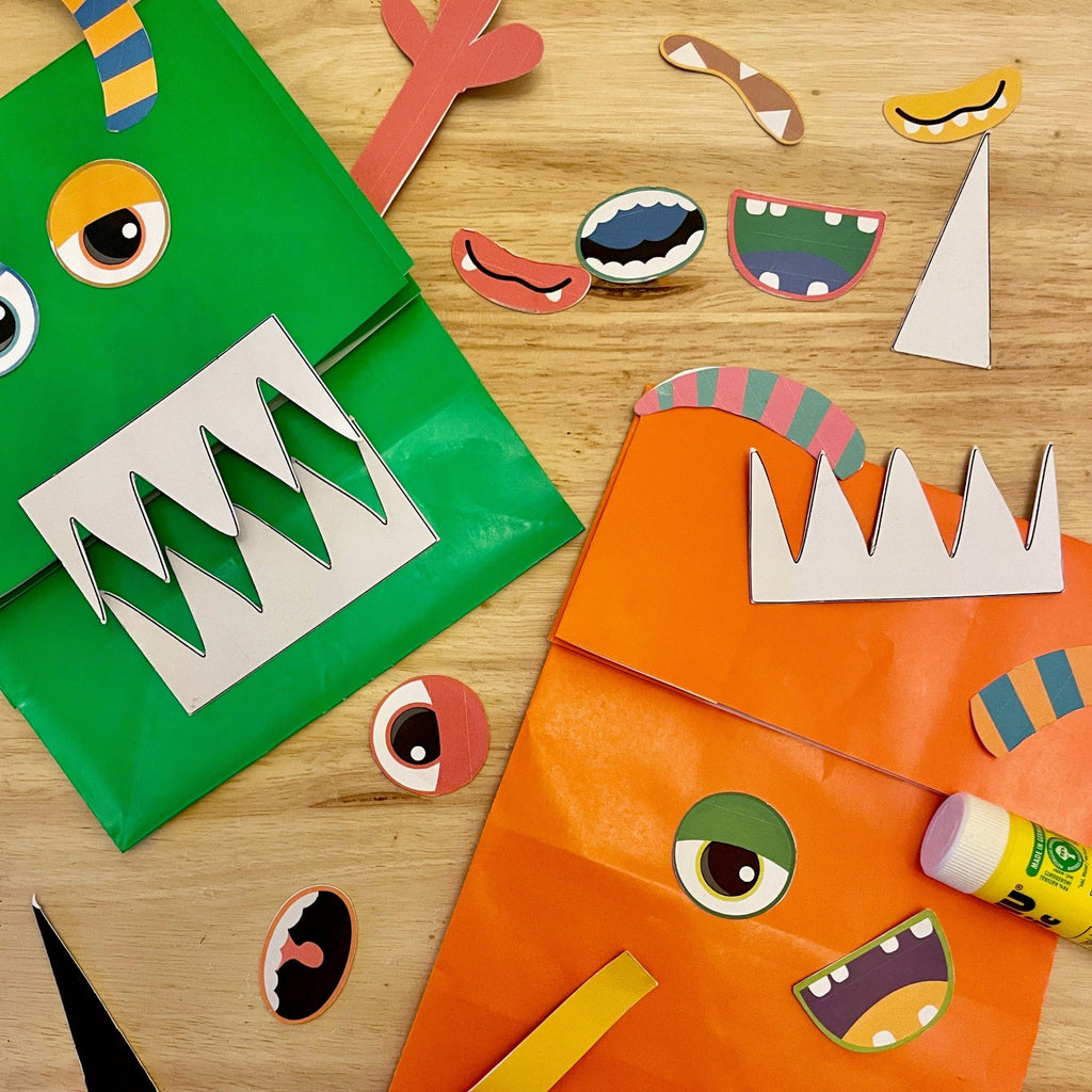 Monster bag craft activity. DIY craft kit for kids