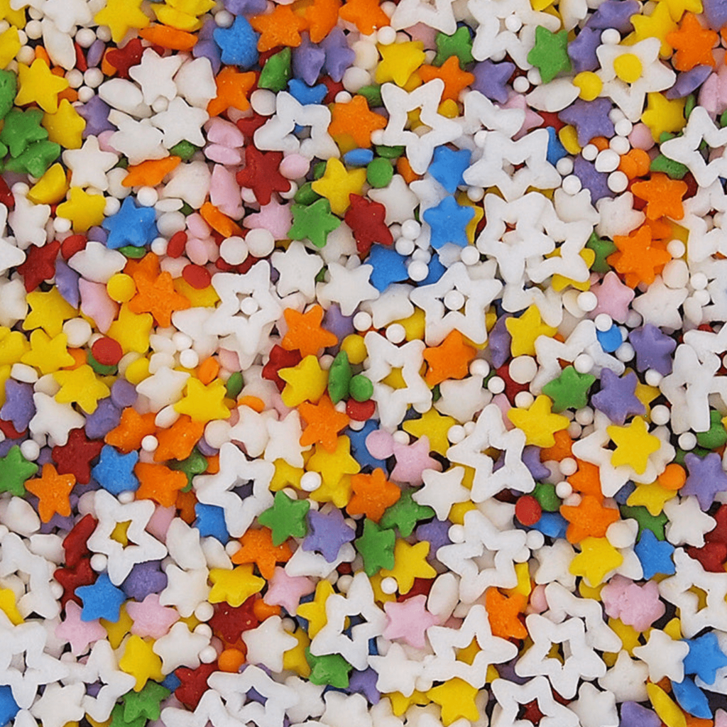 super star sprinkle mix made from 100% natural ingredients. no artificials