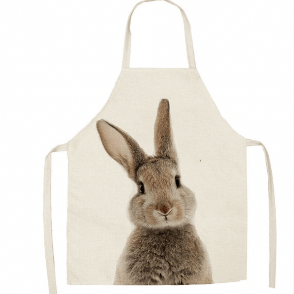 Kids cotton apron with cute rabbit picture